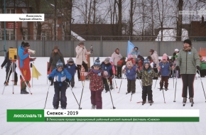 В Лихославле прошел традиционный районный детский лыжный фестиваль «Снежок» (видео)
